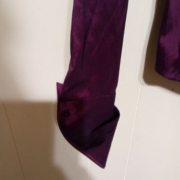 Samuel Dong Purple Satin Blouse - Picture 5 of 6